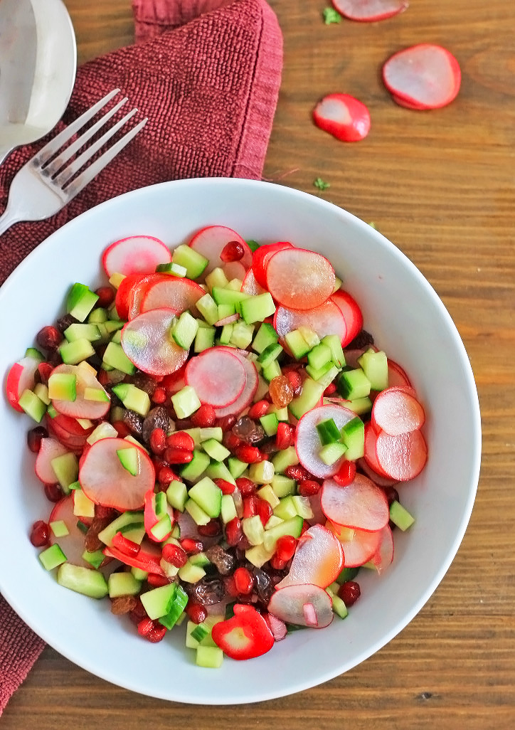 radijs komkommer salade